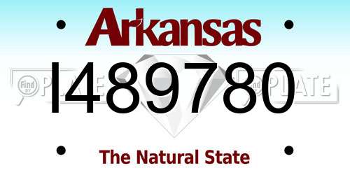 I489780 Arkansas License Plate
