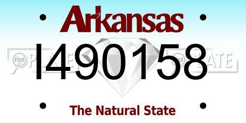 I490158 Arkansas License Plate