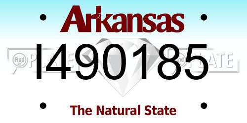 I490185 Arkansas License Plate