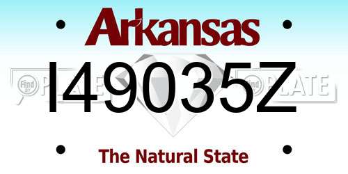 I49035Z Arkansas License Plate