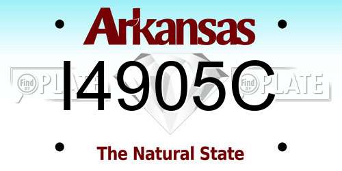 I4905C Arkansas License Plate