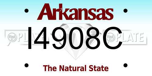I4908C Arkansas License Plate