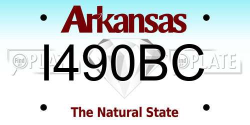 I490BC Arkansas License Plate