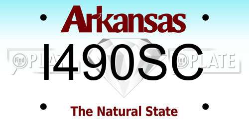 I490SC Arkansas License Plate