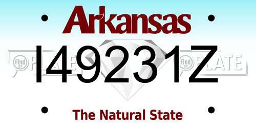 I49231Z Arkansas License Plate
