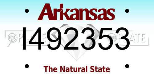 I492353 Arkansas License Plate