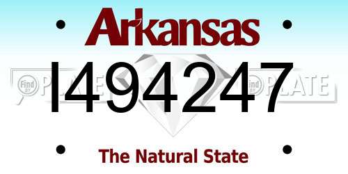 I494247 Arkansas License Plate