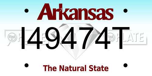 I49474T Arkansas License Plate