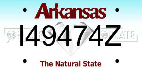 I49474Z Arkansas License Plate