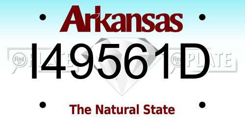 I49561D Arkansas License Plate