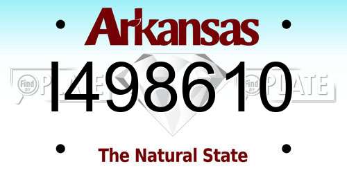 I498610 Arkansas License Plate