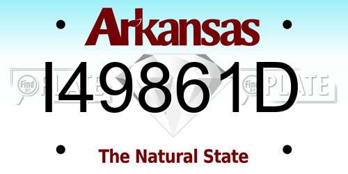 I49861D Arkansas License Plate