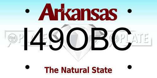 I49OBC Arkansas License Plate