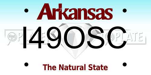 I49OSC Arkansas License Plate