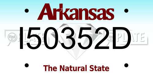 I50352D Arkansas License Plate