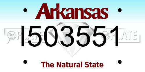 I503551 Arkansas License Plate
