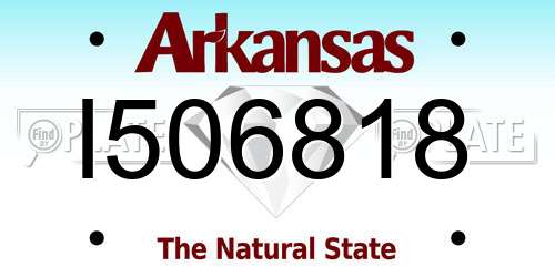 I506818 Arkansas License Plate