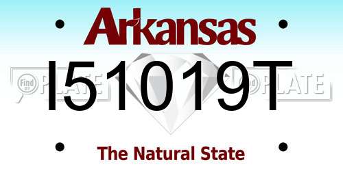 I51019T Arkansas License Plate
