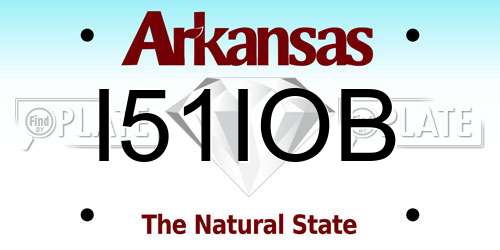 I51IOB Arkansas License Plate