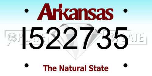 I522735 Arkansas License Plate
