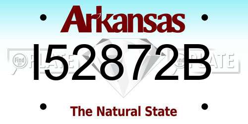 I52872B Arkansas License Plate