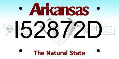 I52872D Arkansas License Plate