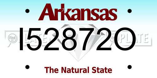 I52872O Arkansas License Plate