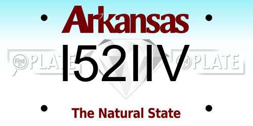 I52IIV Arkansas License Plate