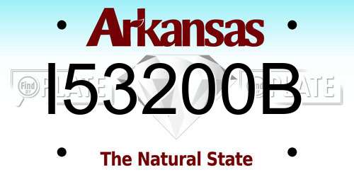 I53200B Arkansas License Plate