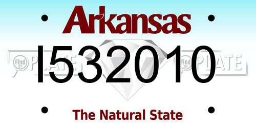 I532010 Arkansas License Plate