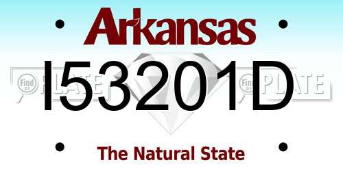 I53201D Arkansas License Plate