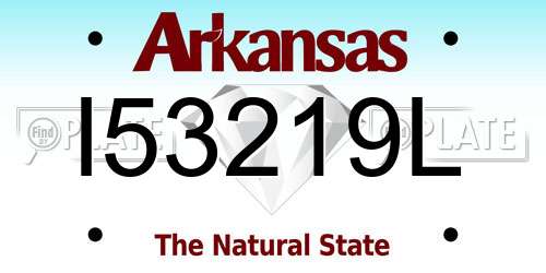 I53219L Arkansas License Plate
