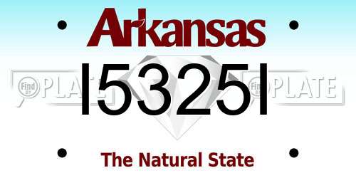 I5325I Arkansas License Plate