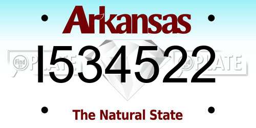 I534522 Arkansas License Plate