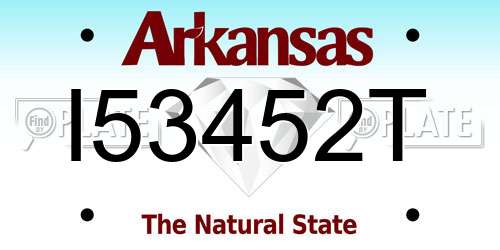 I53452T Arkansas License Plate