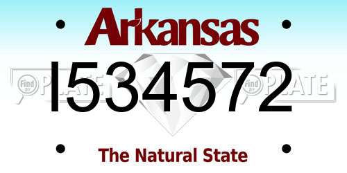 I534572 Arkansas License Plate