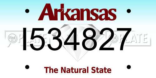 I534827 Arkansas License Plate