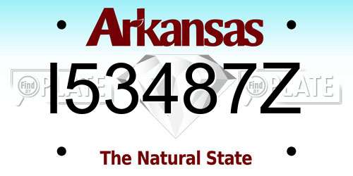 I53487Z Arkansas License Plate