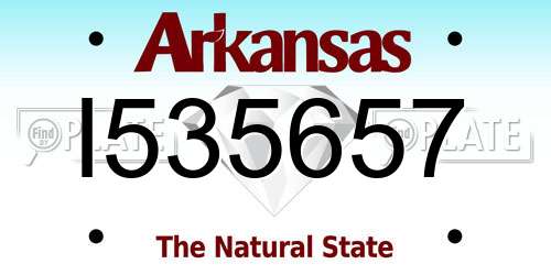 I535657 Arkansas License Plate