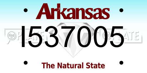I537005 Arkansas License Plate