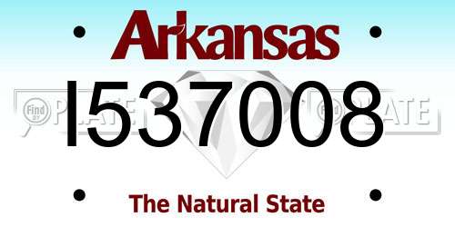 I537008 Arkansas License Plate