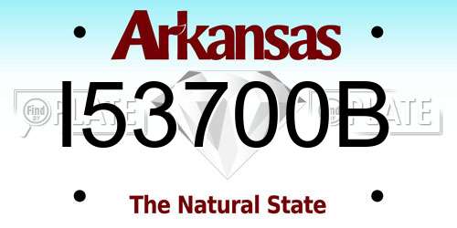 I53700B Arkansas License Plate