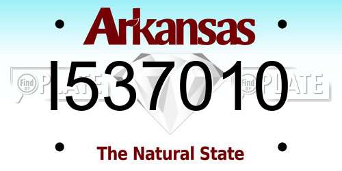 I537010 Arkansas License Plate