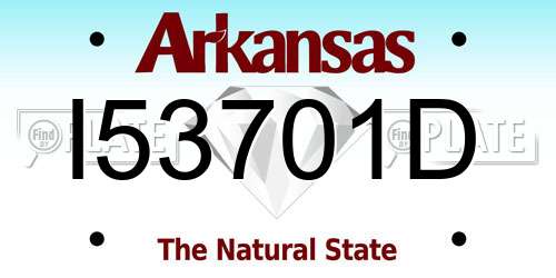 I53701D Arkansas License Plate