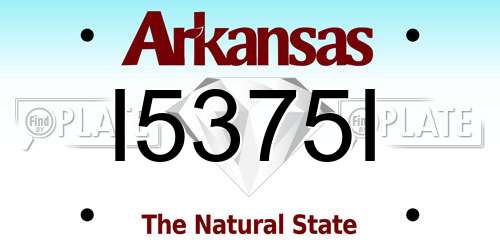 I5375I Arkansas License Plate