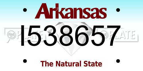 I538657 Arkansas License Plate