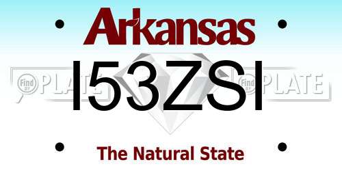 I53ZSI Arkansas License Plate