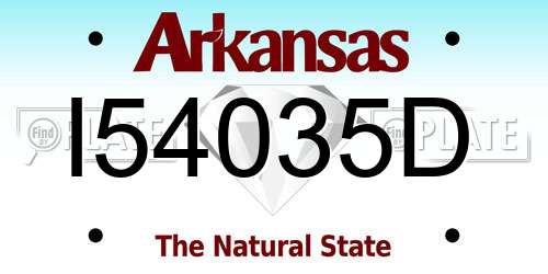 I54035D Arkansas License Plate