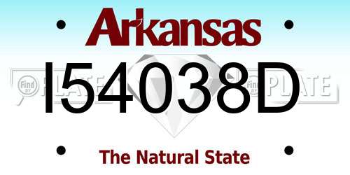 I54038D Arkansas License Plate