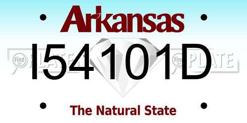 I54101D Arkansas License Plate
